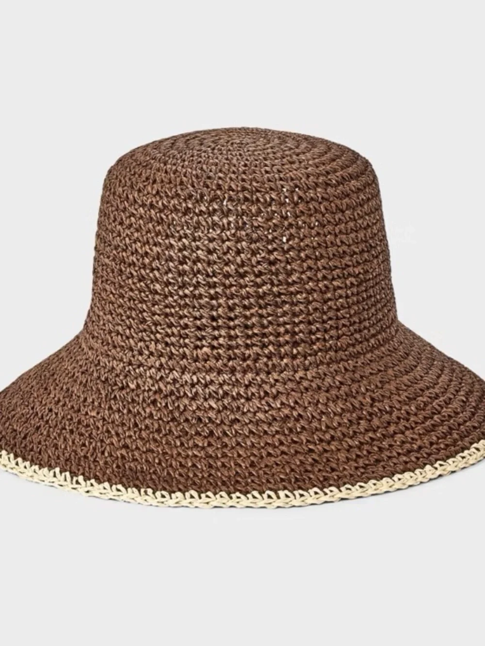 Straw Crochet Bucket Hat - Universal Thread™ Dark Brown